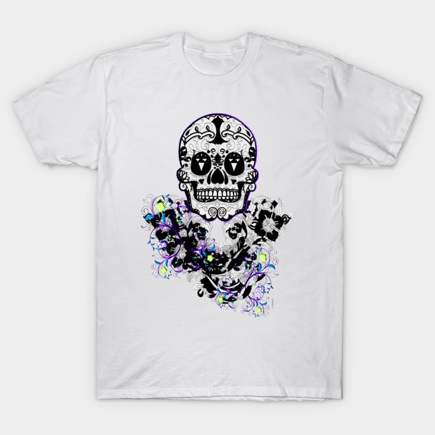 Flowery Skull T-Shirt by Crazydodo